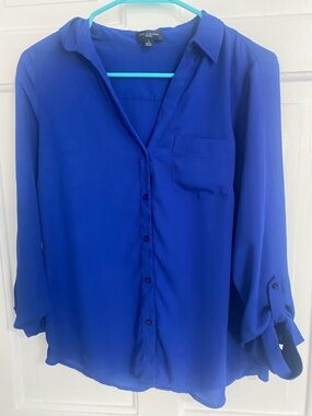 The Limited Women's Cobalt Blue Button-Down Blouse